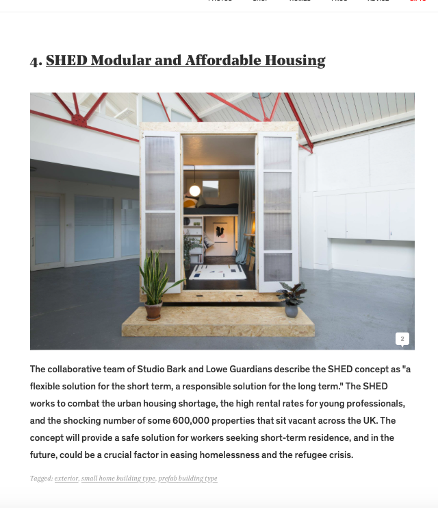 The SHED DWELL's Top 10 Prefabs of 2017 The LOWE Group