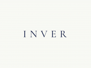 dark blue text on a cream background, all in capital letters reading 'INVER'