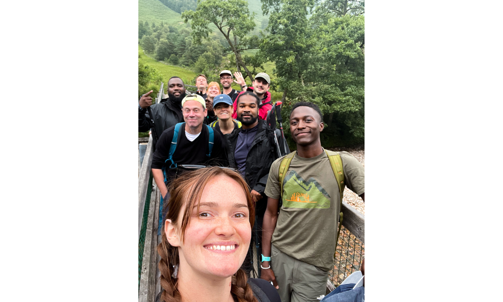 a group of hikers smiling at the camera